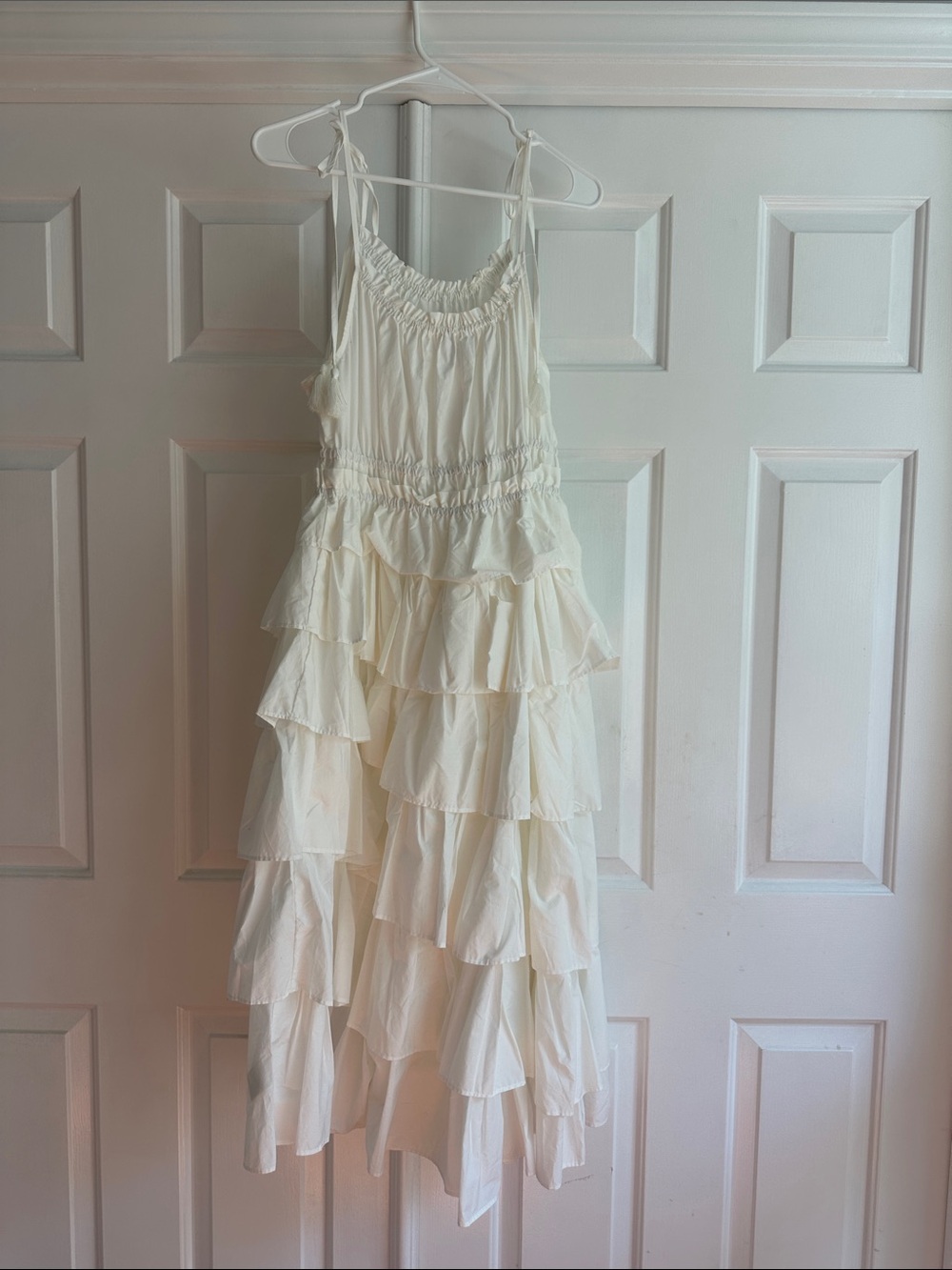 Steve Madden Cream Tiered Ruffle Sundress - Picture 2 of 4